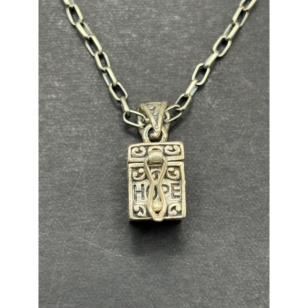 Vingae 16" Sterling Silver Prayer Box Pendant Necklace 7.7 Grams H19